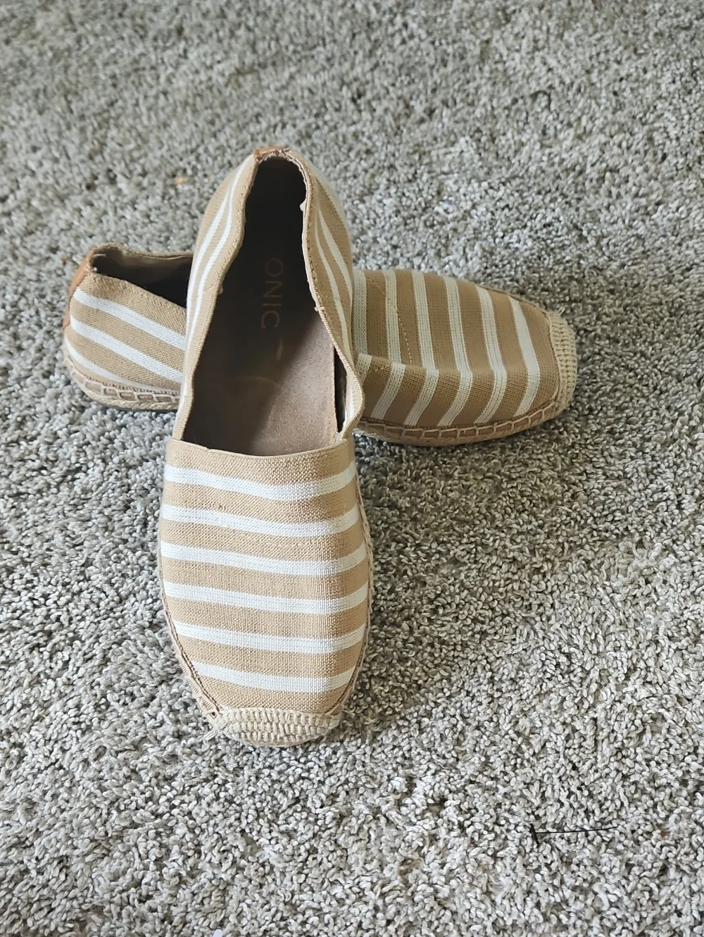 Vionic Beige Stripe Espadrilles 8